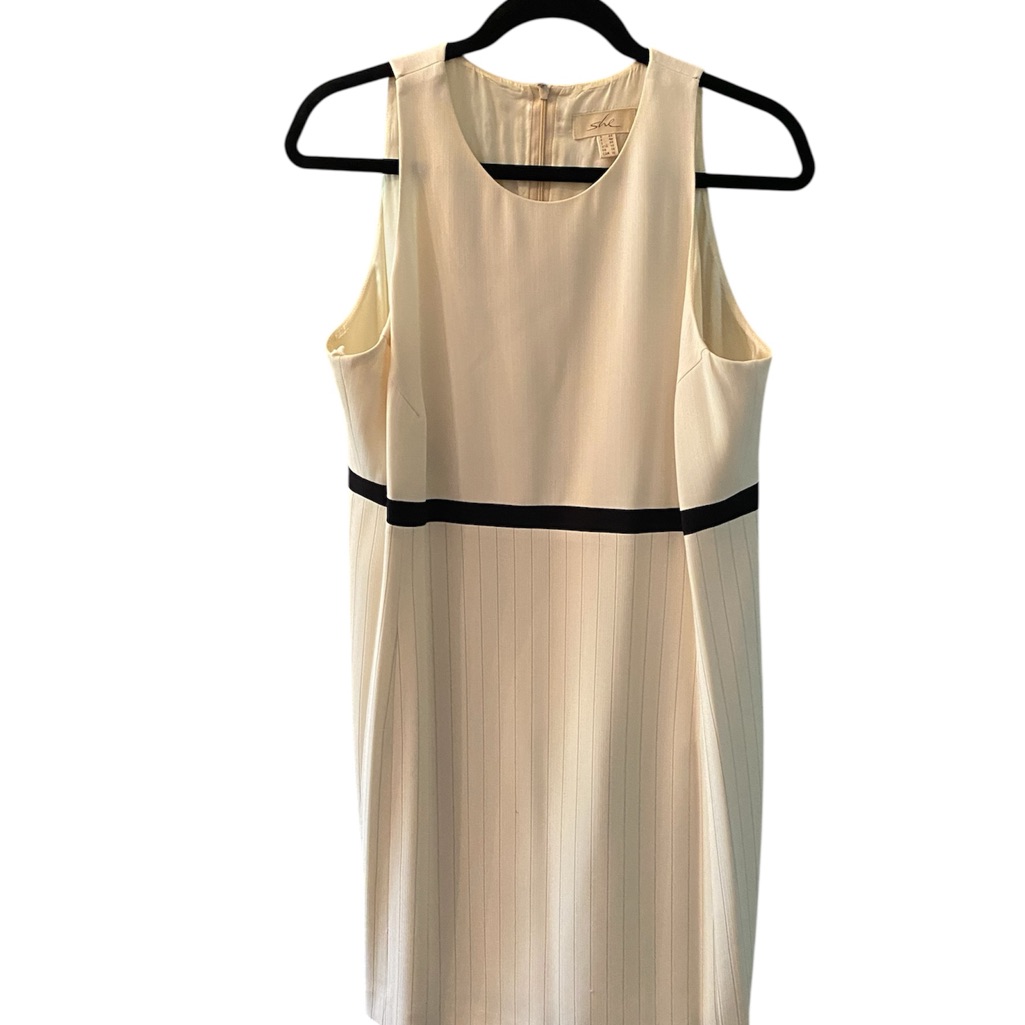 She Germany Elegant Cream Lined Sleeveless Dress Size 14